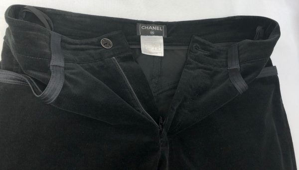 CHANEL Black Corduroy Cashmere-Elastane Trousers - Pants