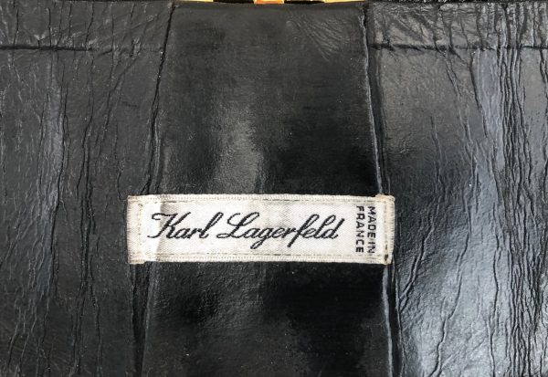 Karl Lagerfeld Corset Waist Black Leather Buckle Belt