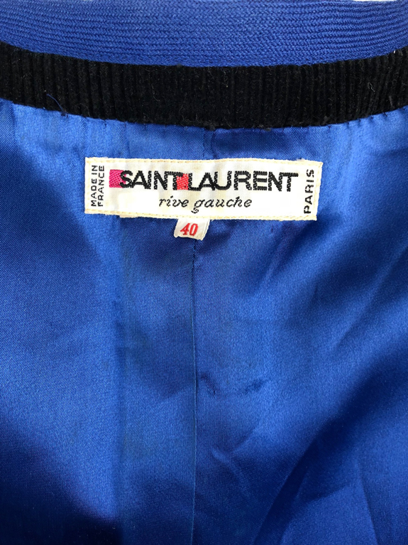 Yves Saint-Laurent rare black and blue velvet jacket Size 40