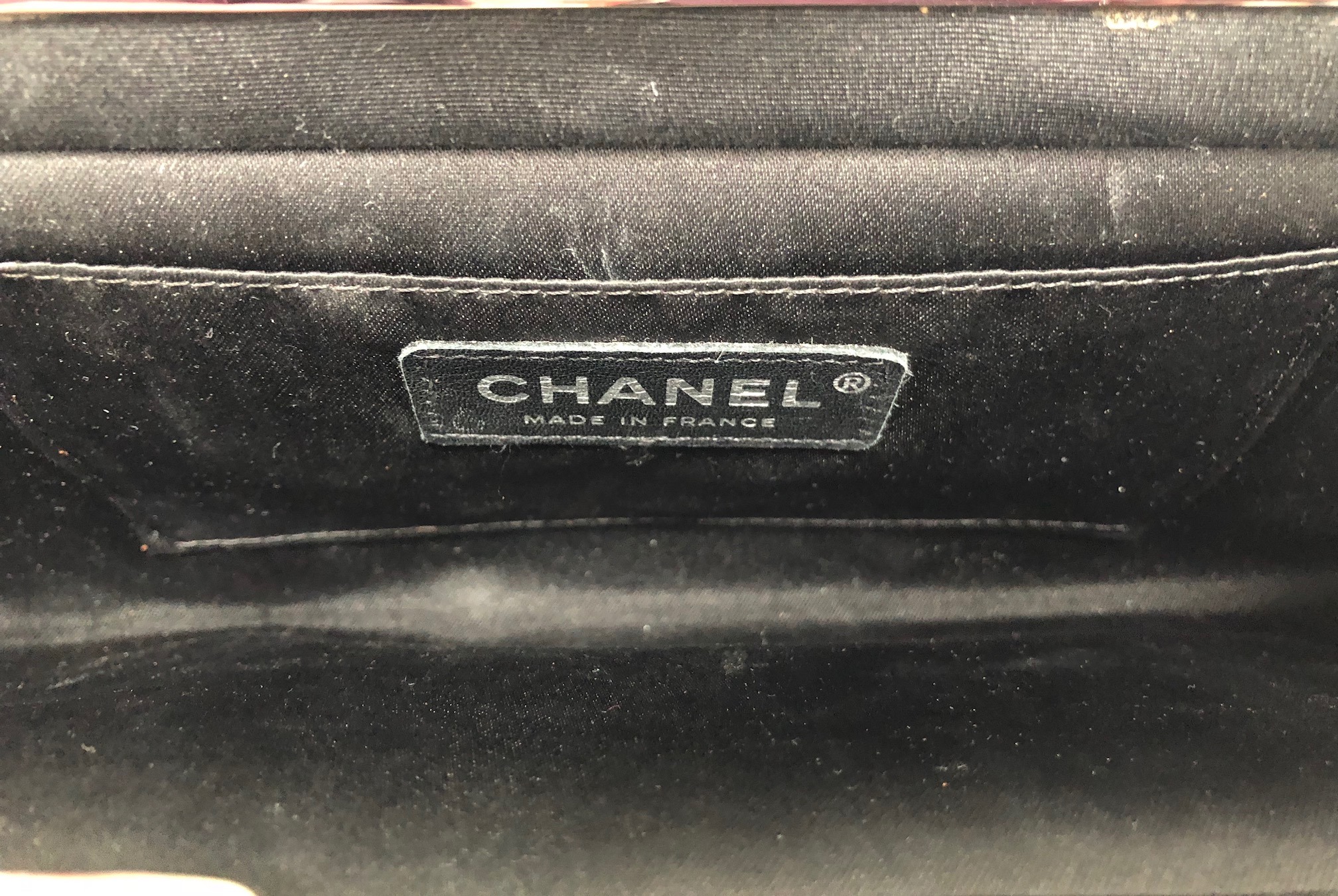 Black Satin Quilted Chanel Mini — Harriett's Closet