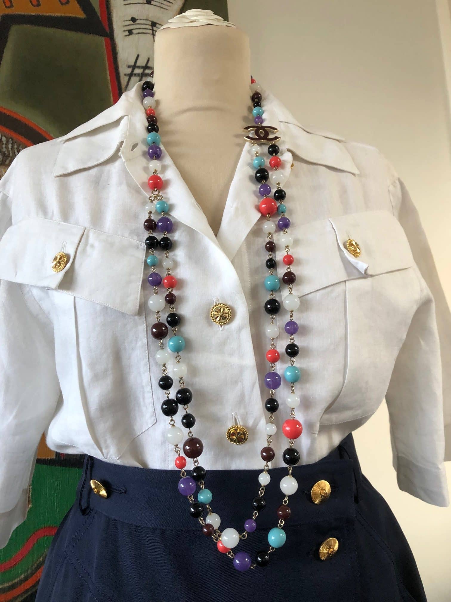 Desert Vintage Chanel Navy Clover Dress