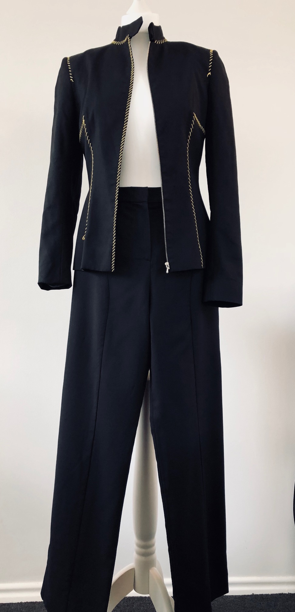 GIVENCHY Vintage Black & Yellow Thread Trouser Suits