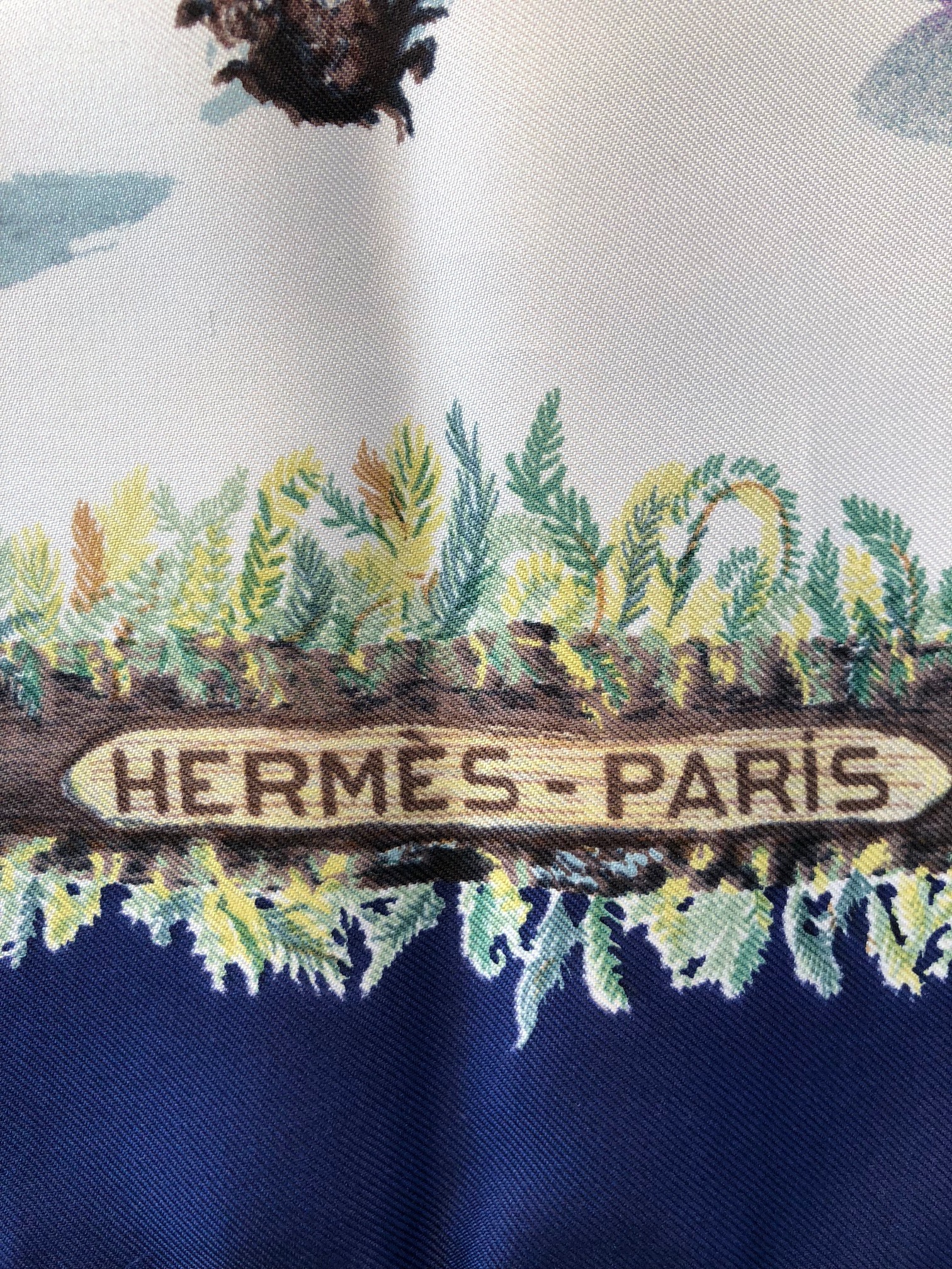HERMÈS Paris Silk Scarf Champignons Mushrooms