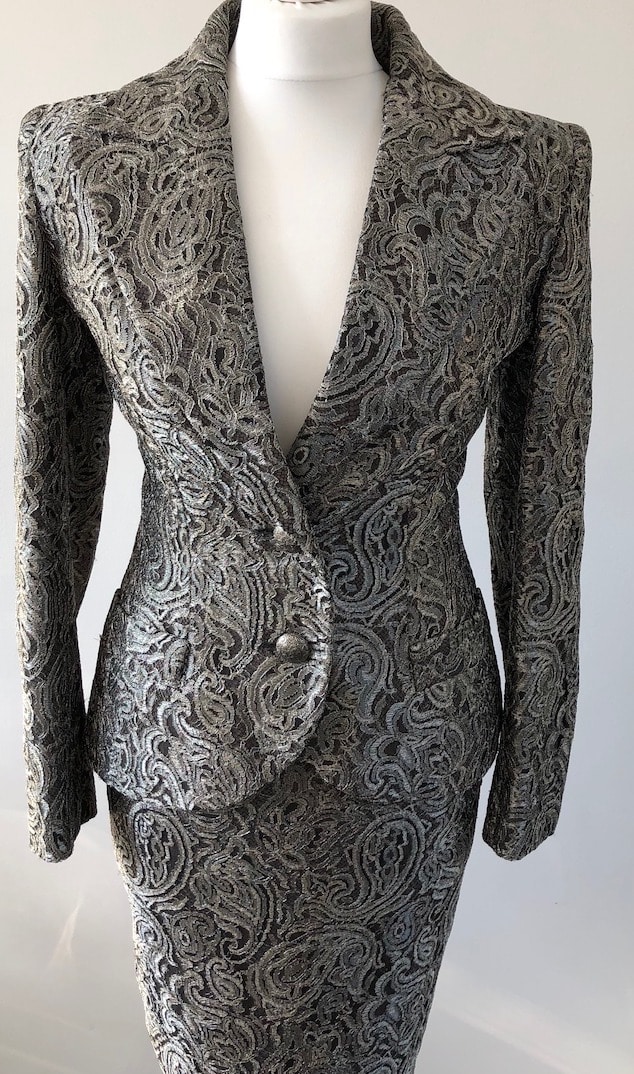 JEAN-LOUIS SCHERRER Skirt Suit Embroidered Brocade Vintage