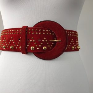 HERMES Red Burgundy Leather Whipstick Flap Fanny Pack Waist Belt