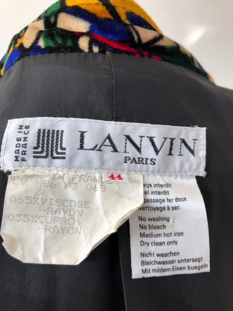 LANVIN Vintage Arty Funky Jacket Pollock Style design 8090s