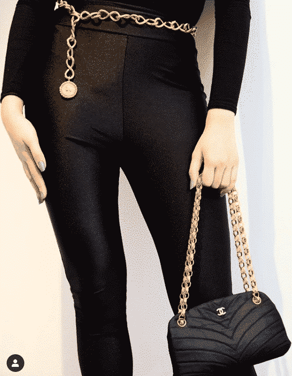 CHANEL Black Chevron CC Logo Shopping Tote Shoulder Handbag Gold Hardware  PRISTINE CONDITION - Chelsea Vintage Couture