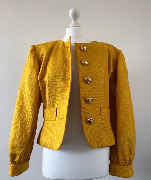 YSL YVES SAINT-LAURENT Yellow-Goldish Luxury Damask Jacket