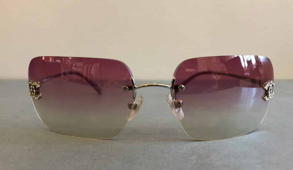 chanel vintage pink sunglasses women