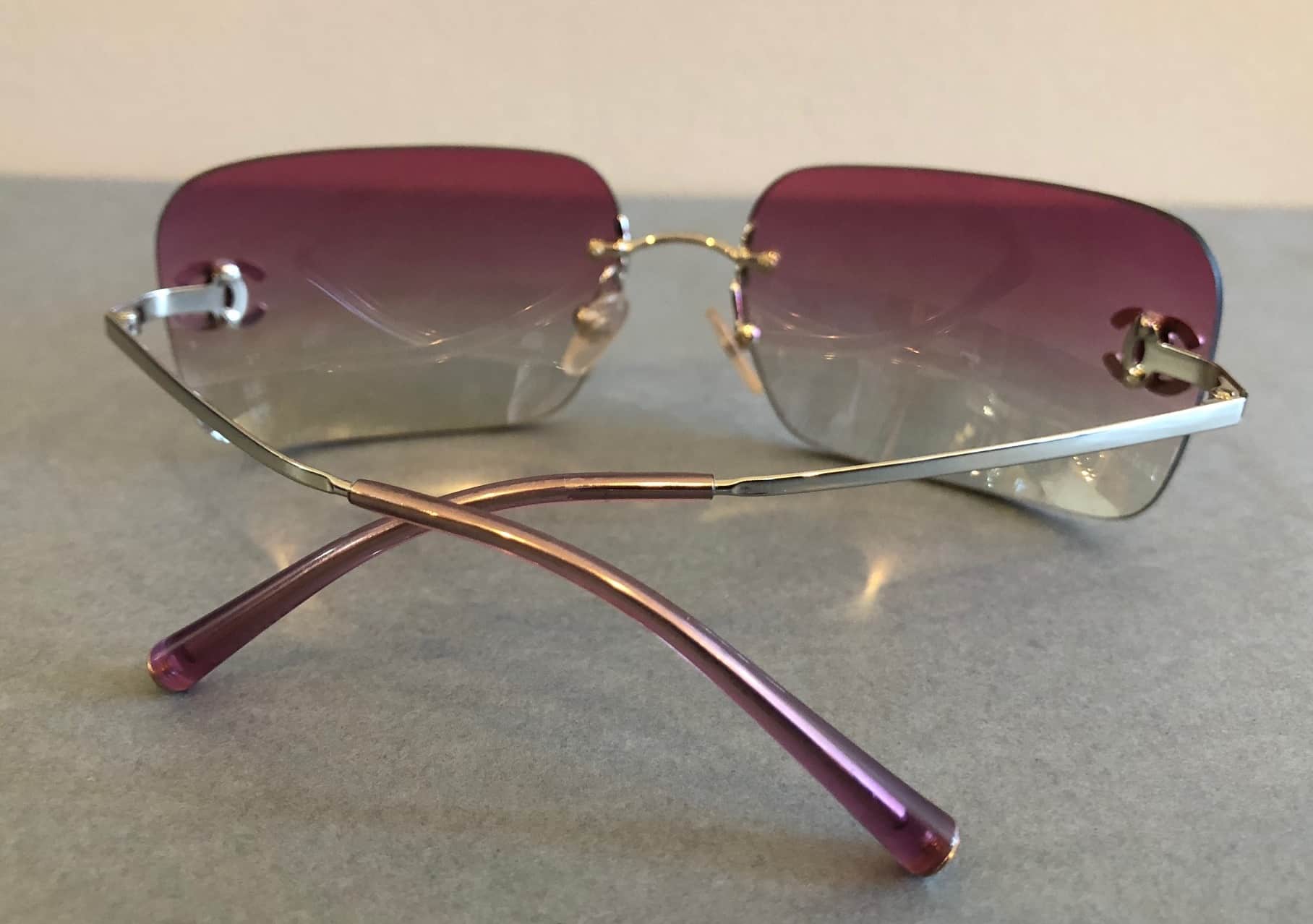 CHANEL Sunglasses CC Aviators Rimless Chelsea Vintage Couture |  