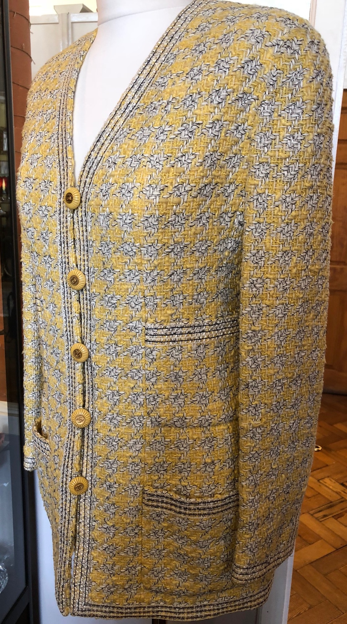 1990s Chanel Royal Blue Wool Jacket with Jewel Buttons, Size38 For Sale at  1stDibs