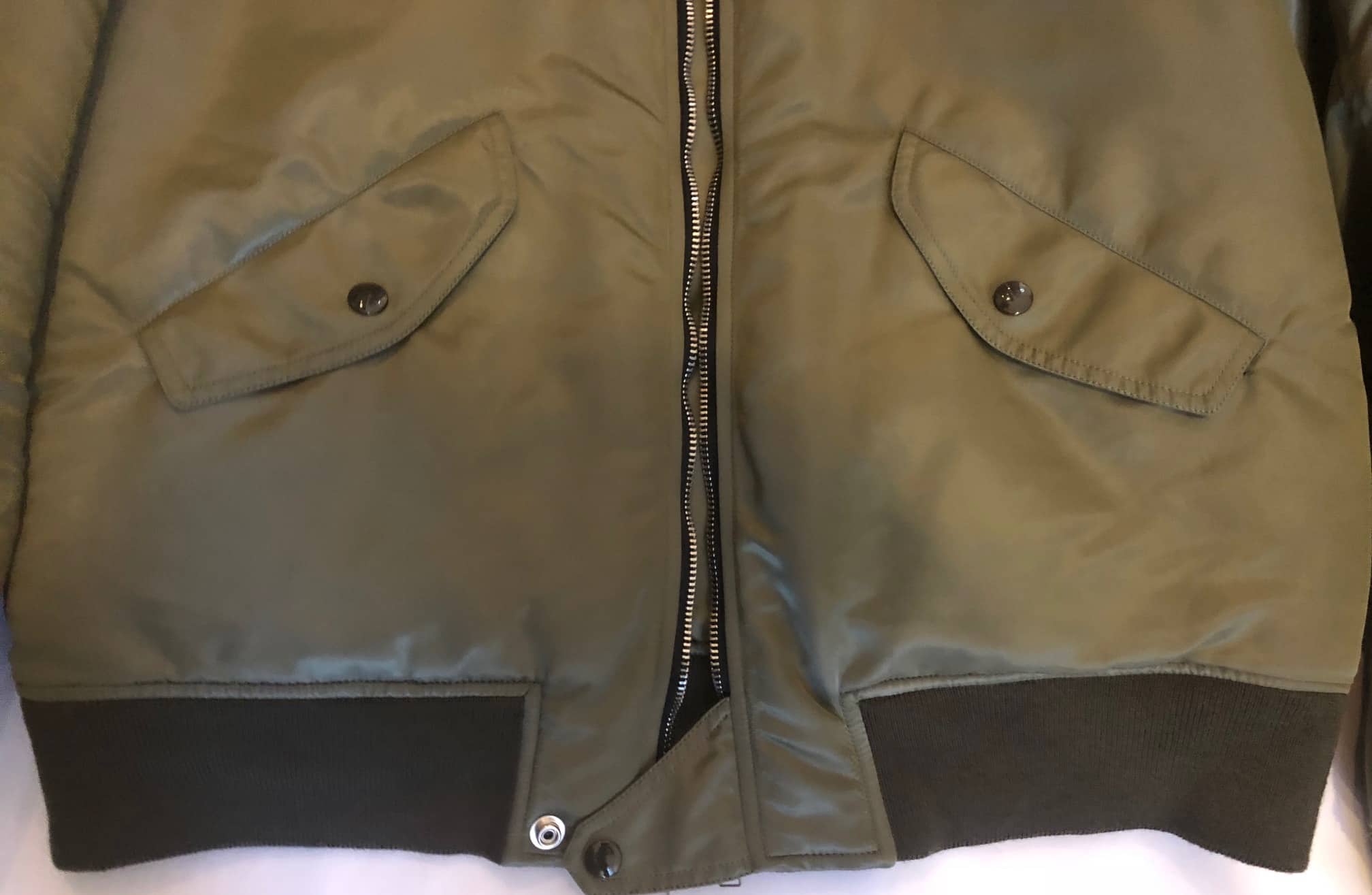 SAINT LAURENT Bomber Jacket In Kaki Nylon - Chelsea Vintage Couture