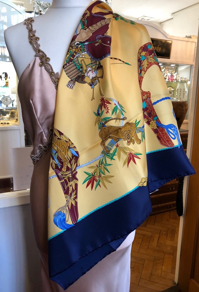 SAMOURAI HERMES Silk Scarf As New - Chelsea Vintage Couture