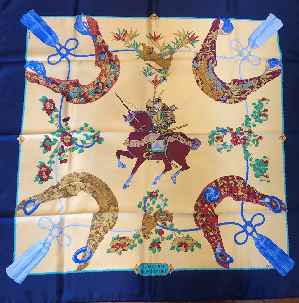 SAMOURAI HERMES Silk Scarf As New - Chelsea Vintage Couture