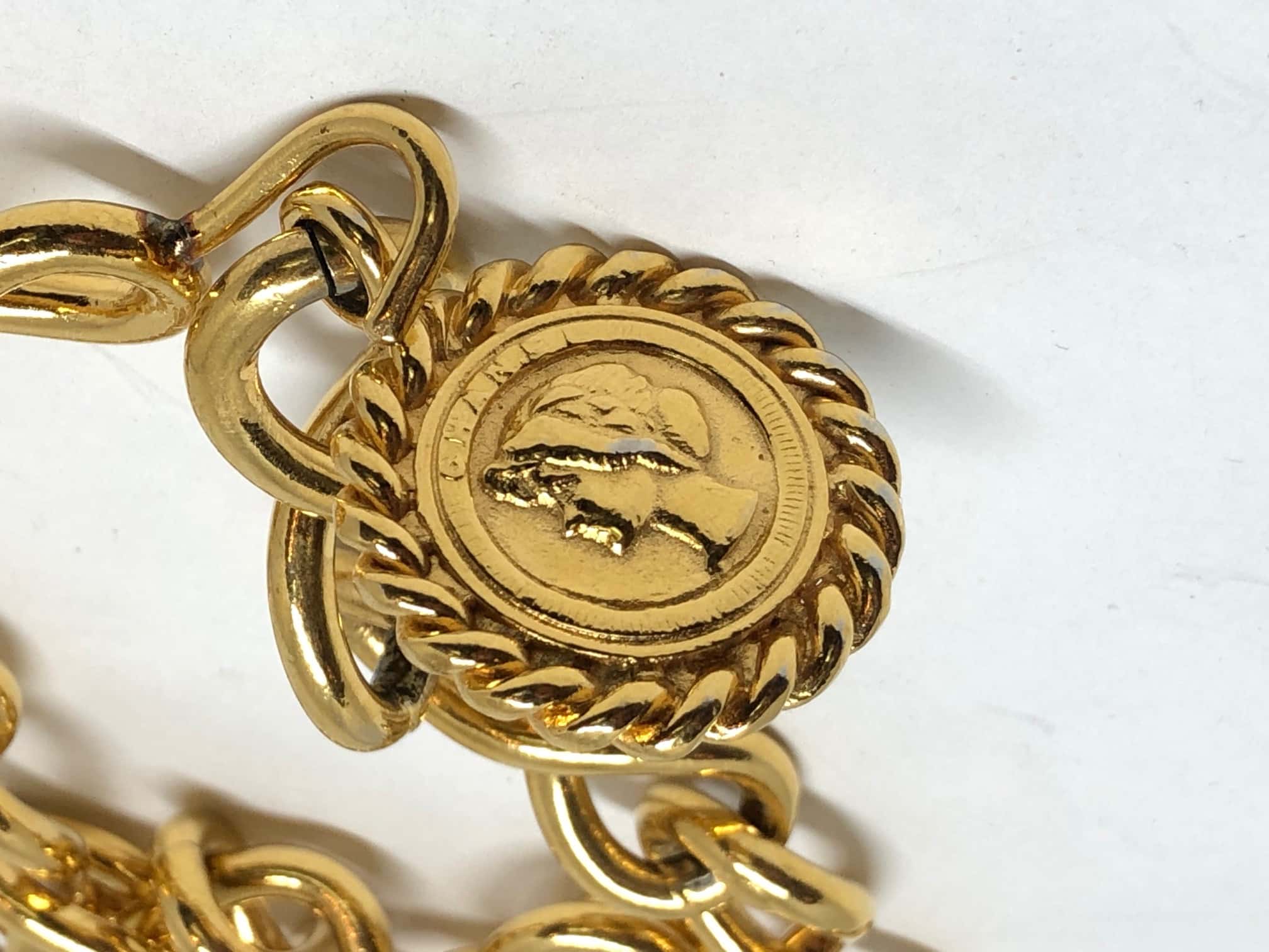 CHANEL VINTAGE Logo Medallion Large Link Belt - Chelsea Vintage