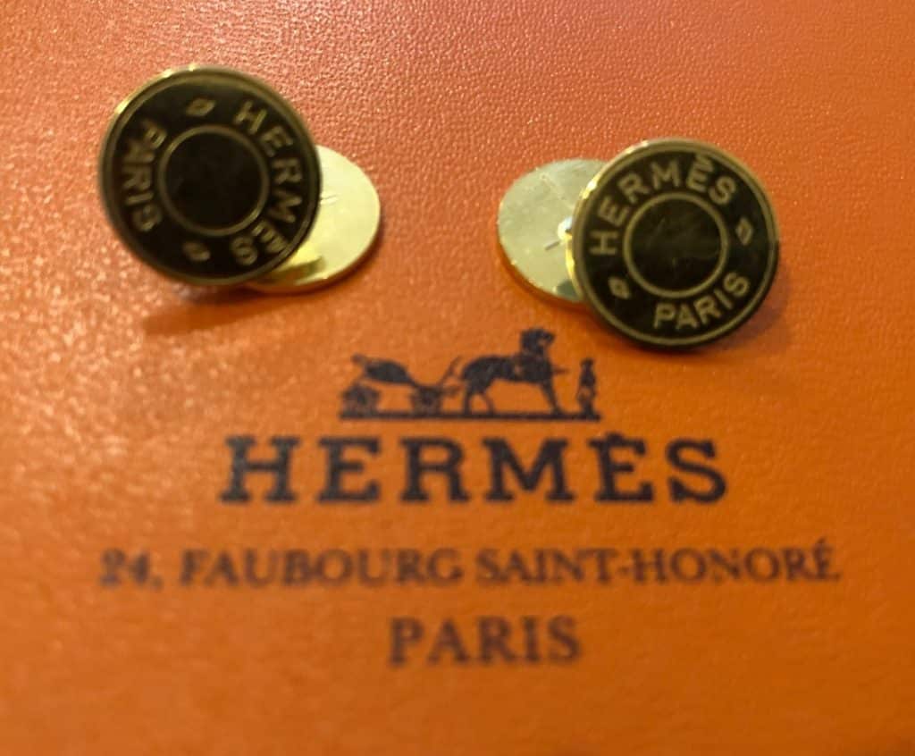 Hermes Gold Tone Metal And Enamel Tie Clip Auction