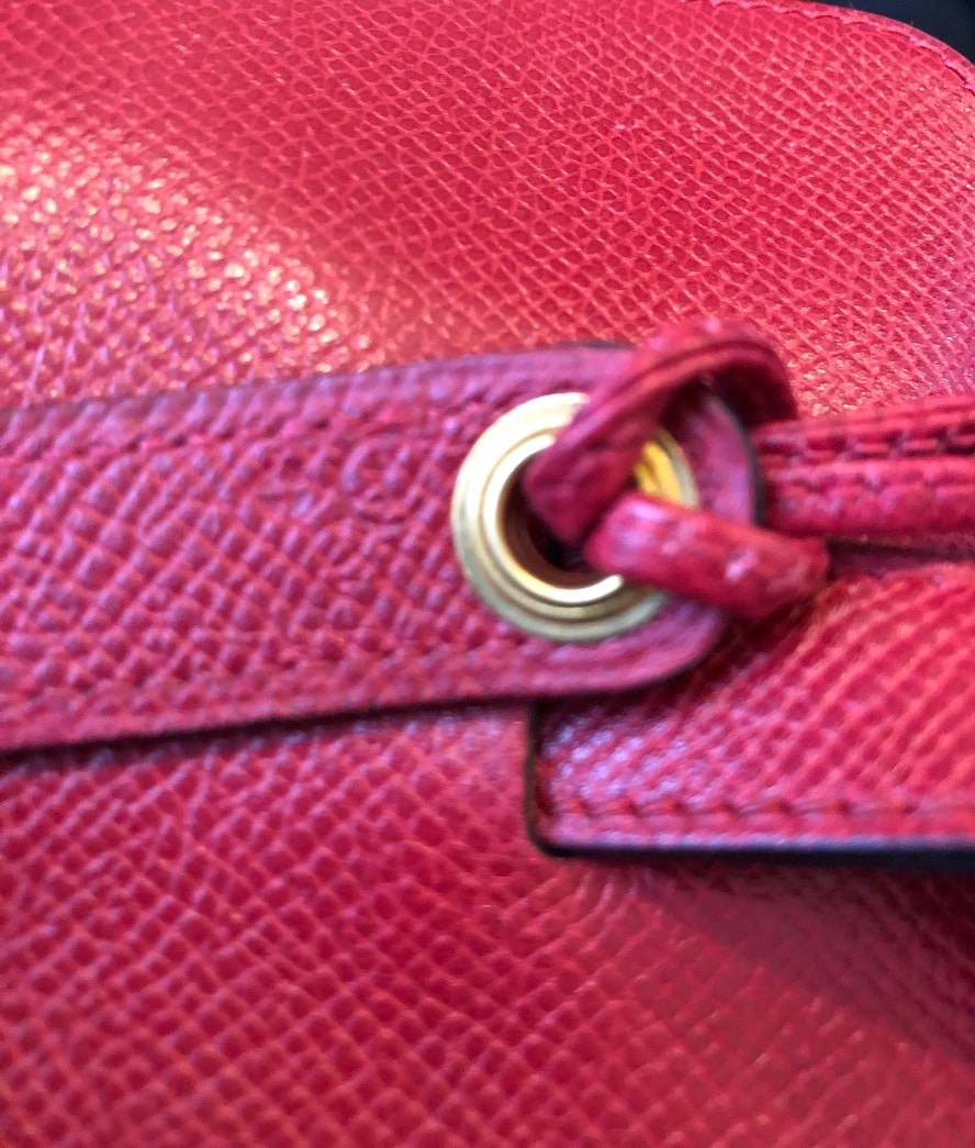 HERMES Red Burgundy Leather Whipstick Flap Fanny Pack Waist Belt
