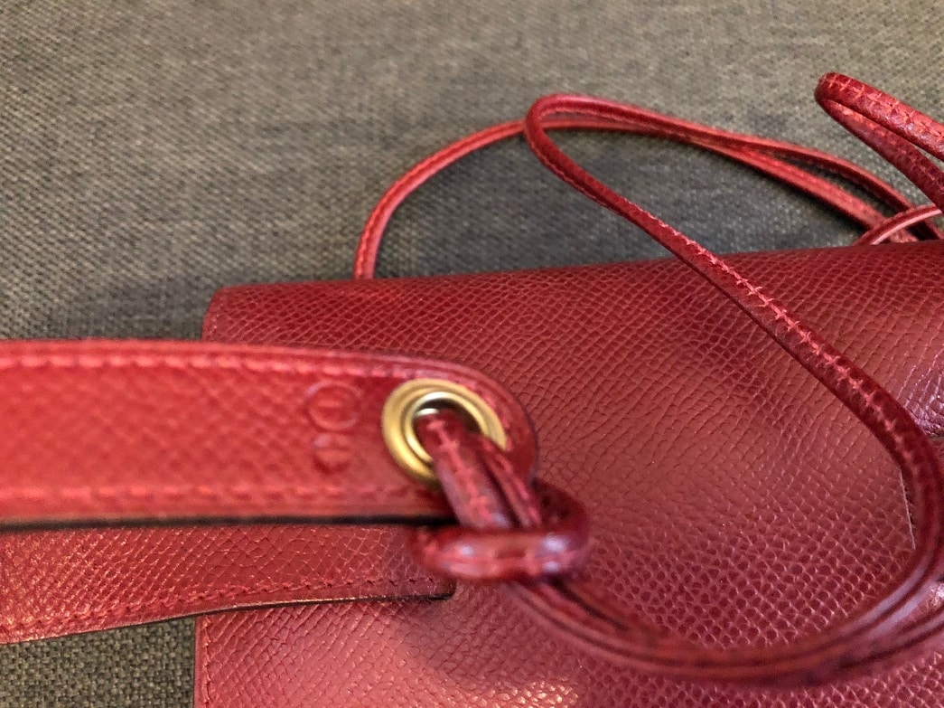 Hermes Authentic Vintage Red Togo Leather Bullet Pochette Waist Belt Bag