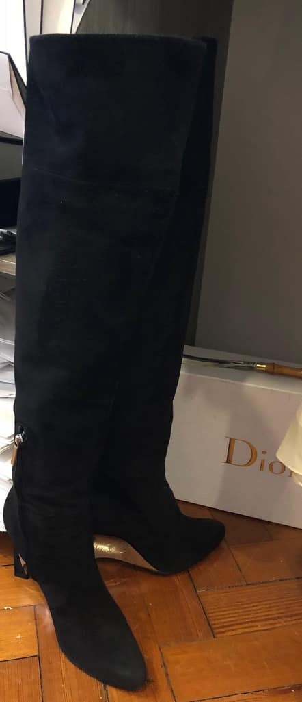 Dior, Shoes, Christian Dior Black Boot With Gold Heel Only Worn Once  Great Condition
