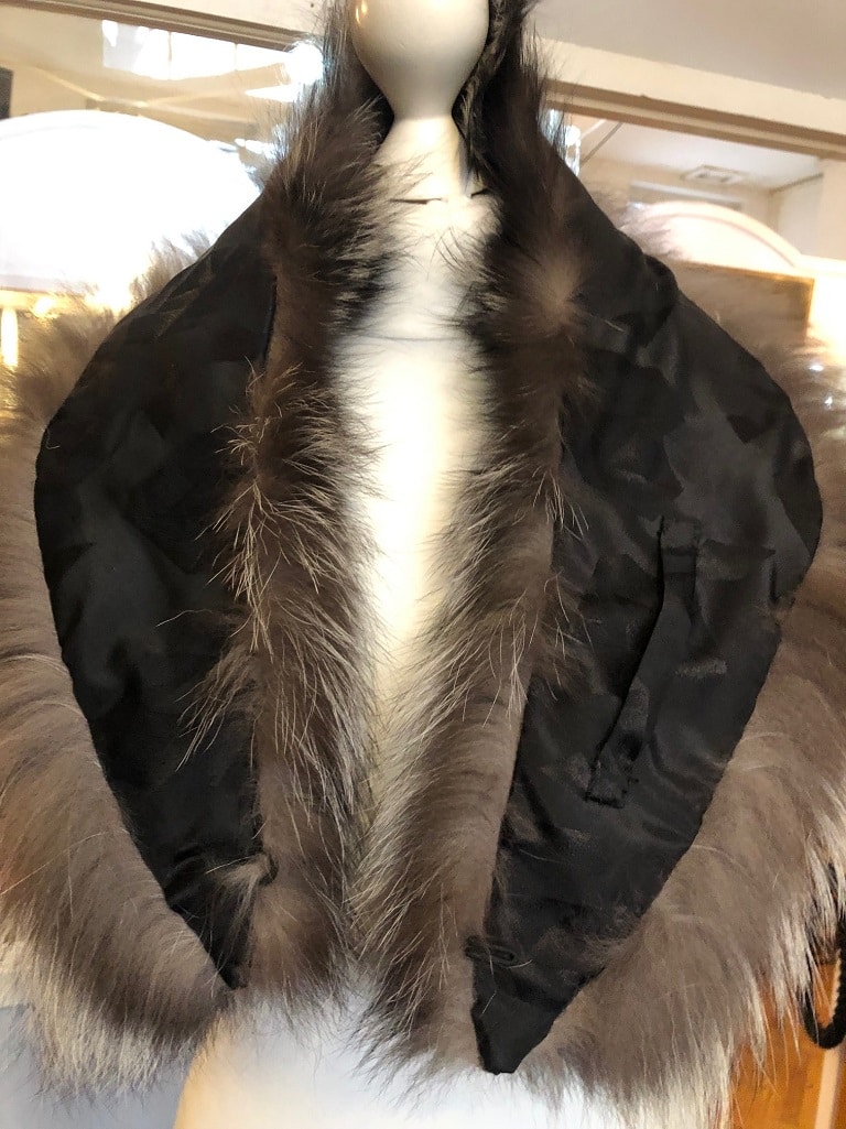 Fox Fur Collar Brown-Silver - Chelsea Vintage Couture