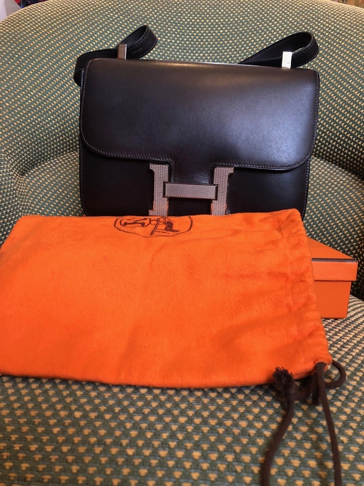 Hermès Vintage by Heritage Auctions Hermès 23cm Brown Corduroy Constance  Shoulder Bag