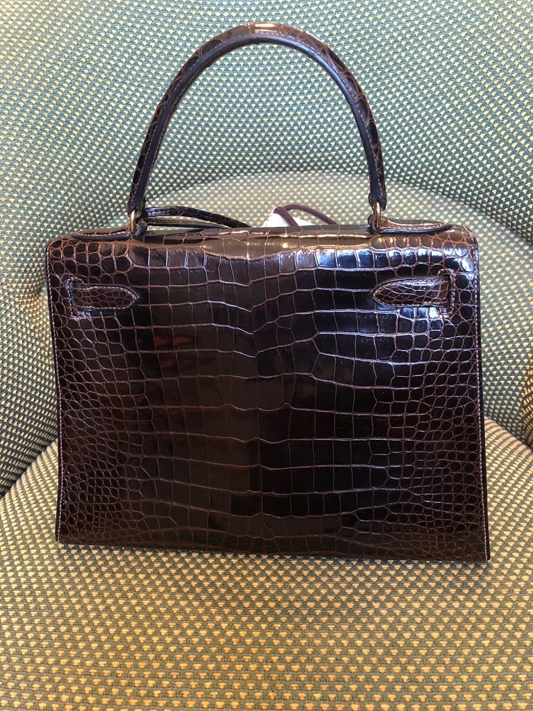 Hermès Brown Crocodile 28cm Kelly Bag