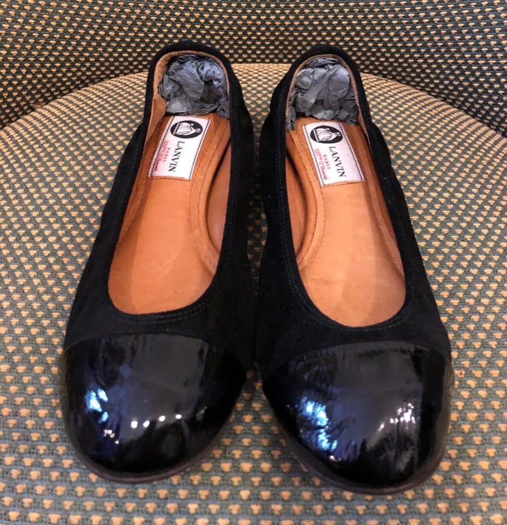 LANVIN Classic BLACK Patent Leather Ballet Flat - Chelsea Vintage Couture