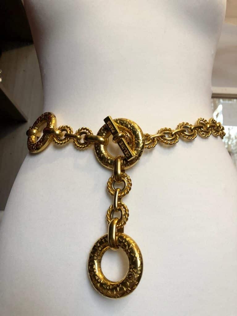 CELINE Vintage Chunky Belt Link Gold Chain - Chelsea Vintage Couture