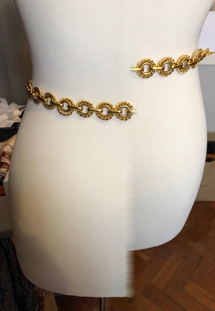 CELINE Vintage Chunky Belt Link Gold Chain - Chelsea Vintage Couture