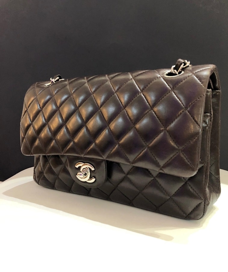 CHANEL Vintage Classic Double Flap Bag Quilted Lambskin Brown 25 - Chelsea  Vintage Couture