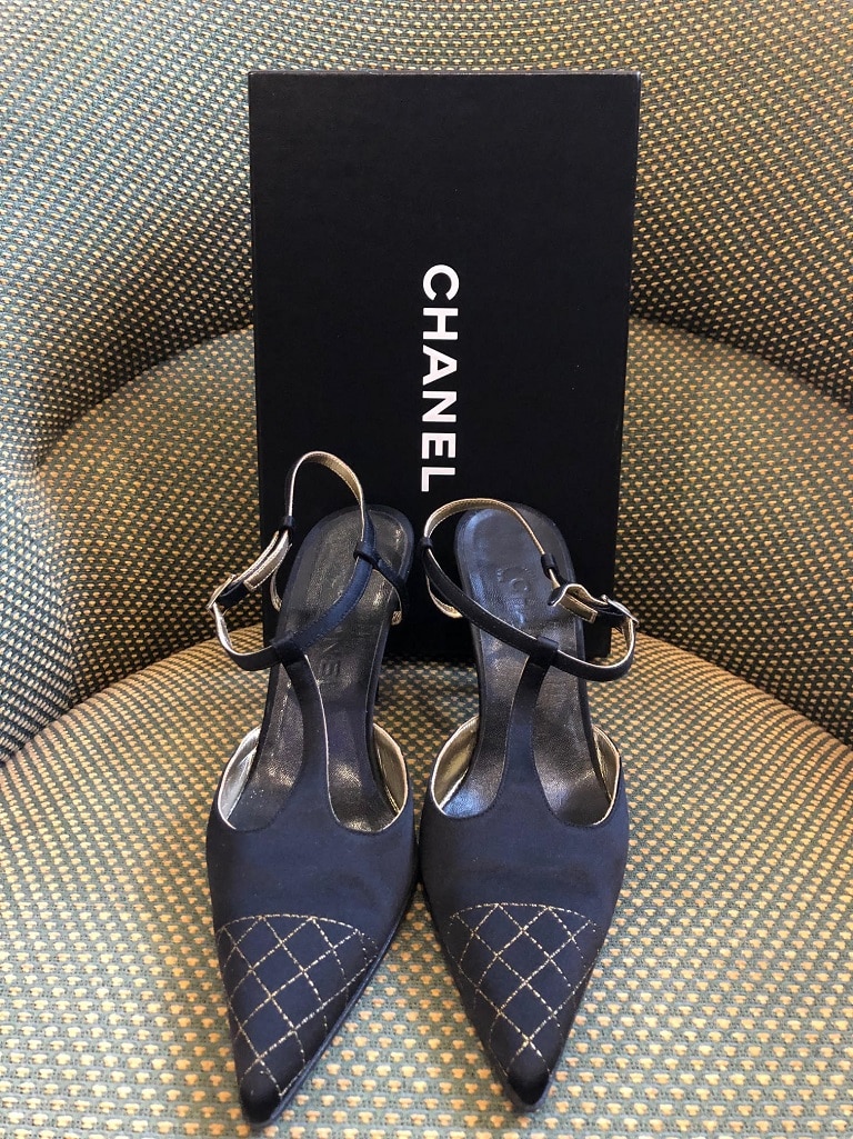 chanel slingback shoes for women tweed