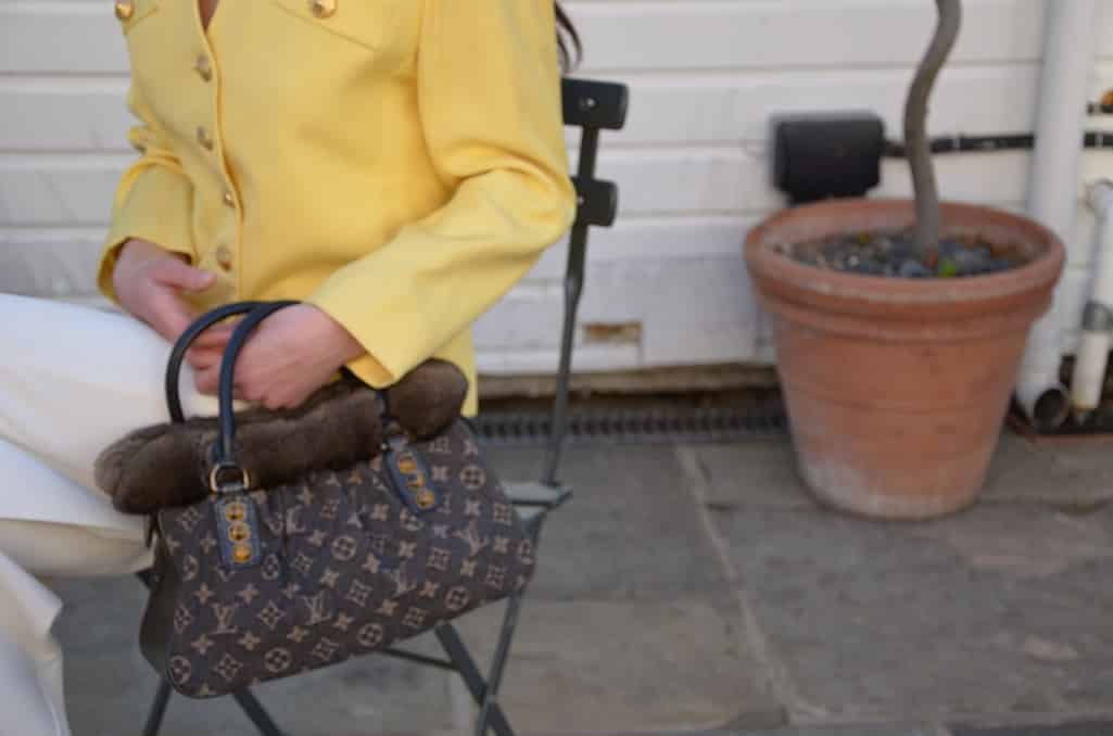 Original Vintage Louis Vuitton Handbag Limited Denim Burgundy