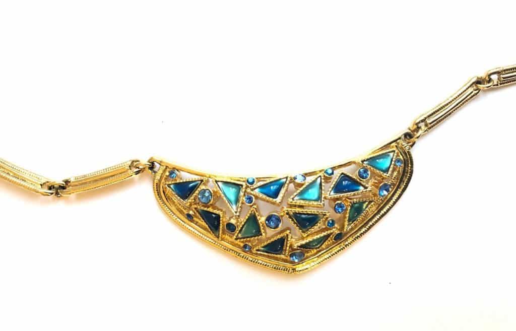 Pendentif Médaille Ancien, Plaqué Or, Style Art Déco, Signé Orena Paris, Avec émail