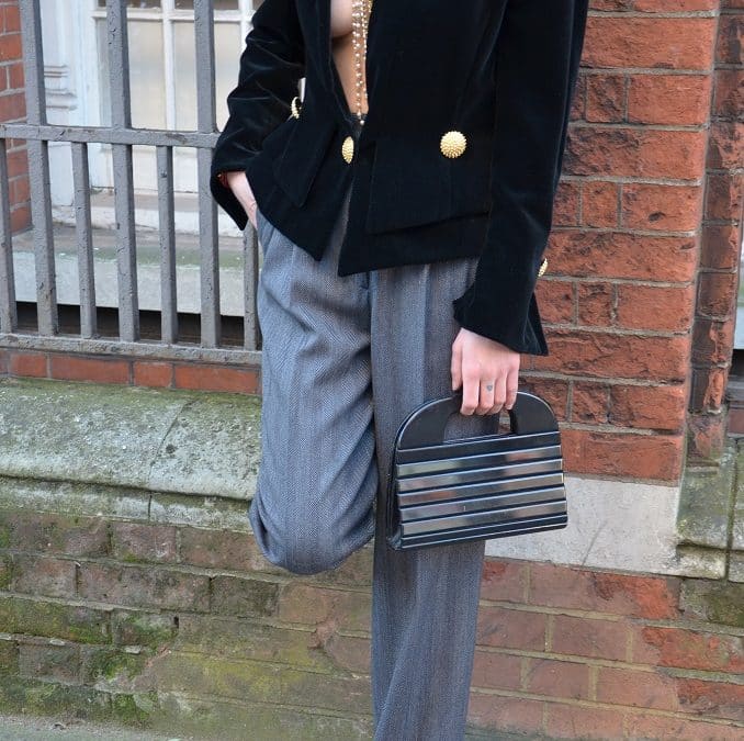 Vintage Bag 1940s Clutch Bakelite Black Glossy