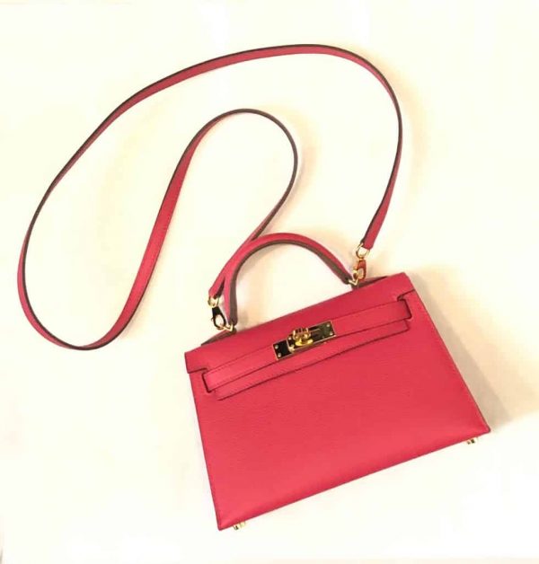 Hermès Kelly II 20 cm Mini Veau Epsom Rose Pink Extreme GHW Bag