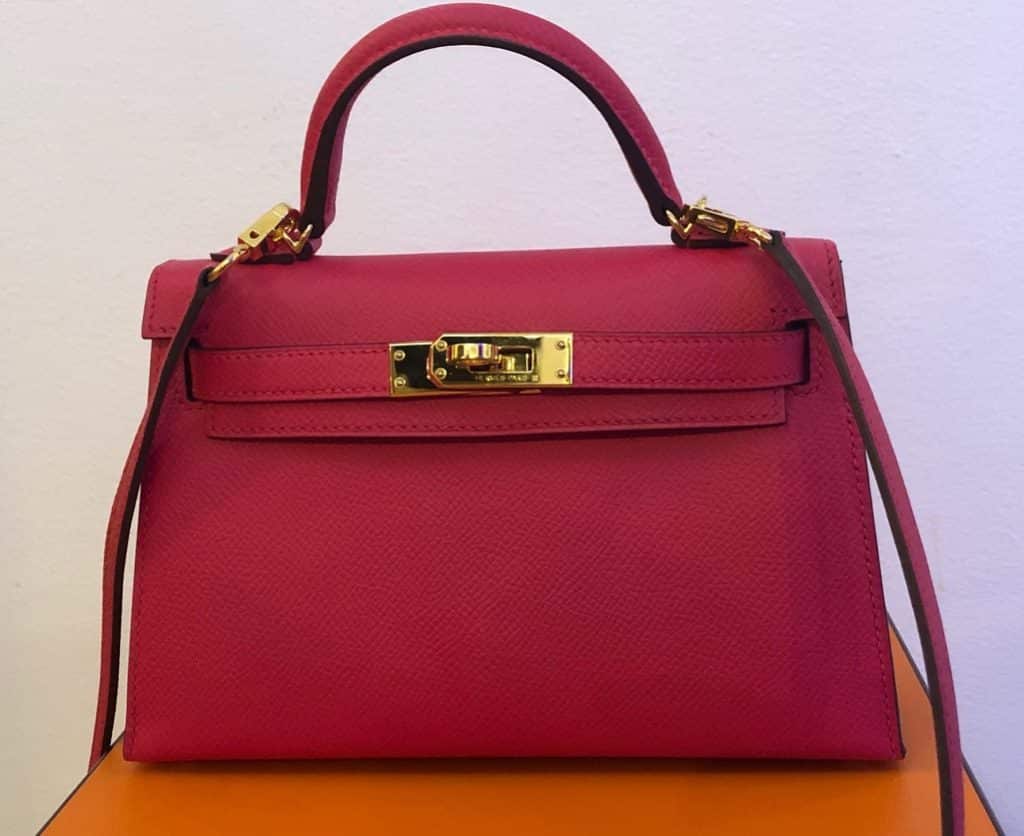 Hermes Kelly Mini Pochette Bag Epsom Leather Gold Hardware In Red
