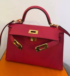 Hermès Kelly II 20 cm Mini Veau Epsom Rose Pink Extreme GHW Bag ...