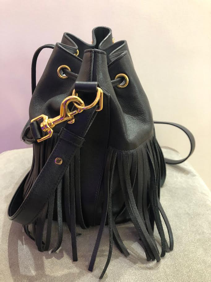 SAINT-LAURENT Emmanuel Leather Black Bag - Chelsea Vintage Couture