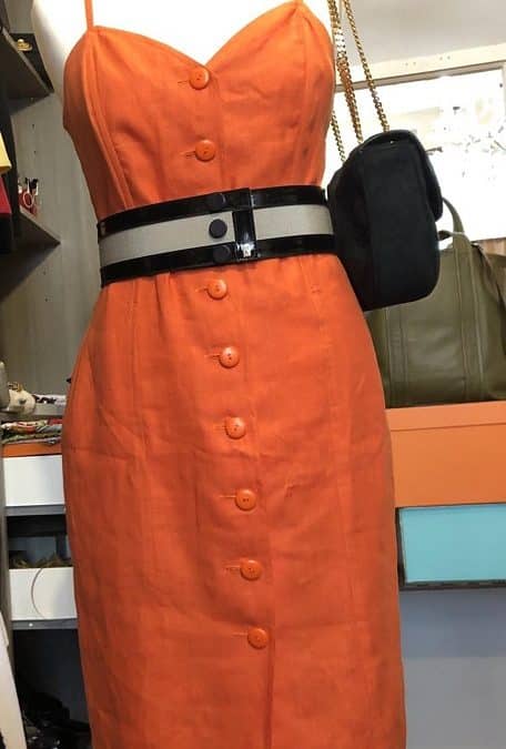 Charles Jourdan Linen Summer Dress Spaghetti Strap Vintage