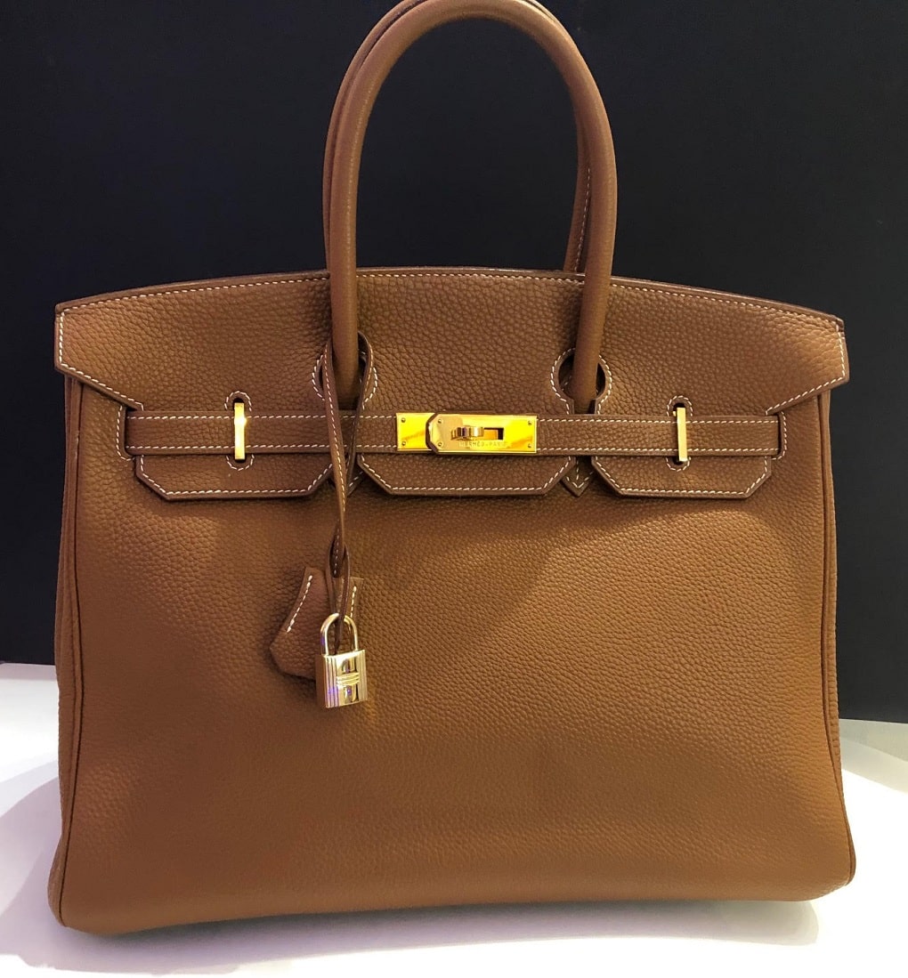 Birkin 35 leather handbag Hermès Brown in Leather - 15216324