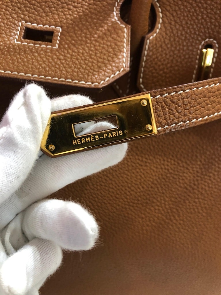 Hermes Birkin 35 Mosaic Special Limited Edition Creme Tan Brown