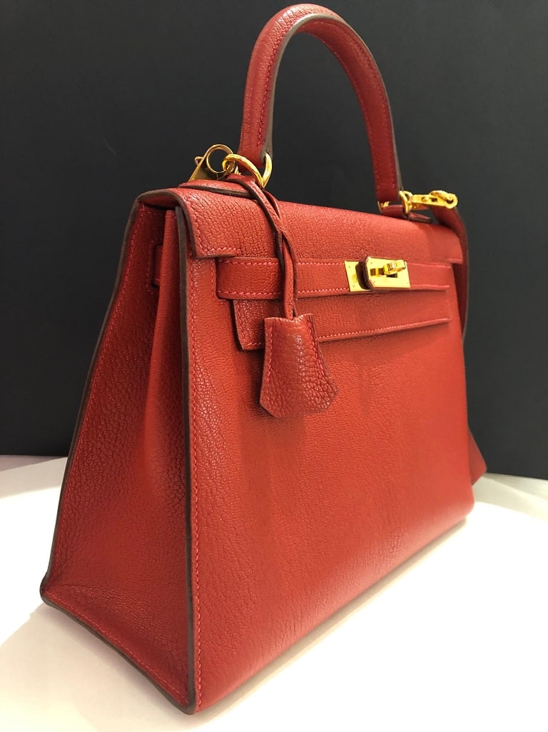 Hermes Kelly Sellier 20 Mini Rouge de Coeur Bag Chevre Leather