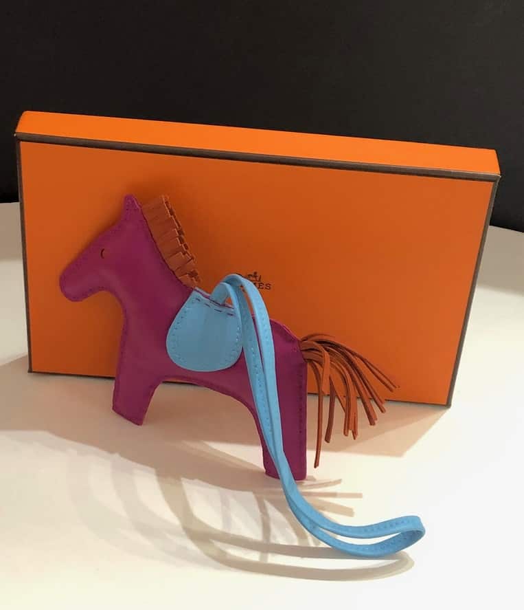 Hermès Rodeo Bag Accessory Charm AM Rose Pourpre Blue Burnt Orange