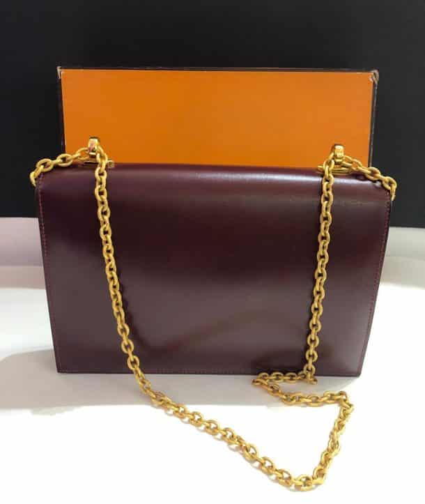 Hermès Vintage Alcazar Box Calf Leather Chain Clutch Bag - Chelsea ...