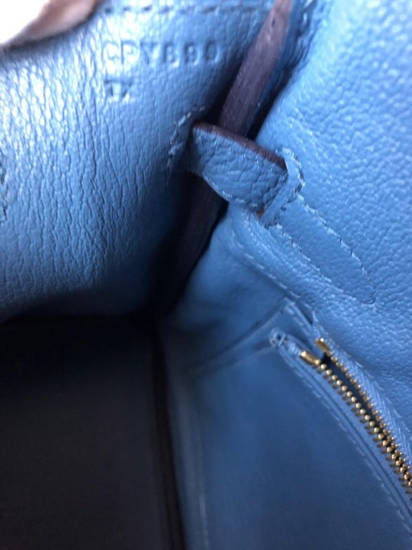 HERMÈS Birkin Bag 25 Azur Blue Gold Hardware Togo Leather - Chelsea ...