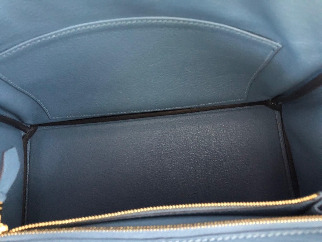 HERMÈS Birkin Bag 25 Azur Blue Gold Hardware Togo Leather