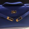 Hermes Kelly Pochette Bleu Zellige Swift Gold Hardware #D - Vendome Monte  Carlo