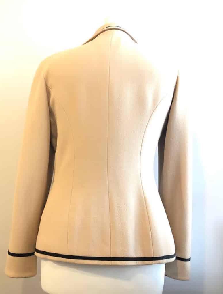 CHANEL Cream And Black Trimmed Jacket Blazer - Chelsea Vintage Couture