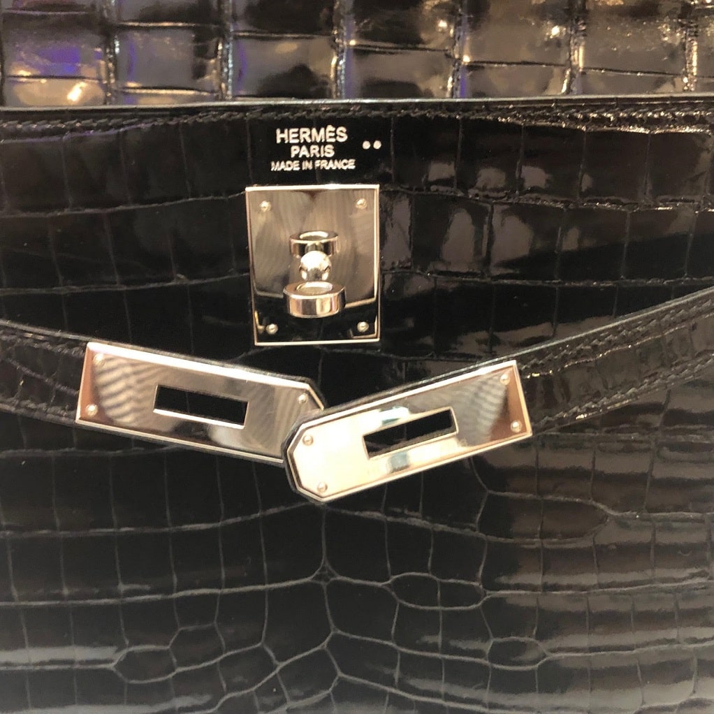 Hermes Black Porosus Crocodile Leather Gold Hardware Kelly 32 Bag –  STYLISHTOP