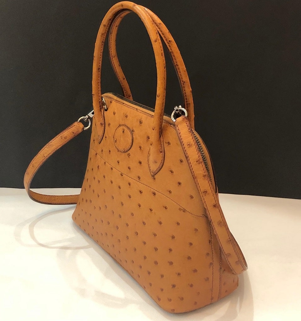 Hermes Orange Ostrich Leather 27CM Bolide Bag – Michael's Consignment NYC